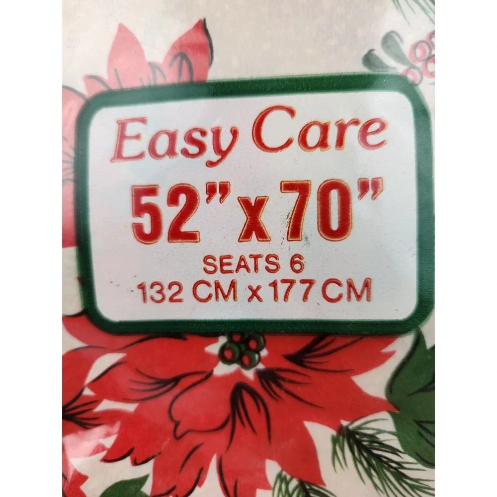 Vintage Christmas Vinyl Tablecloth 54
